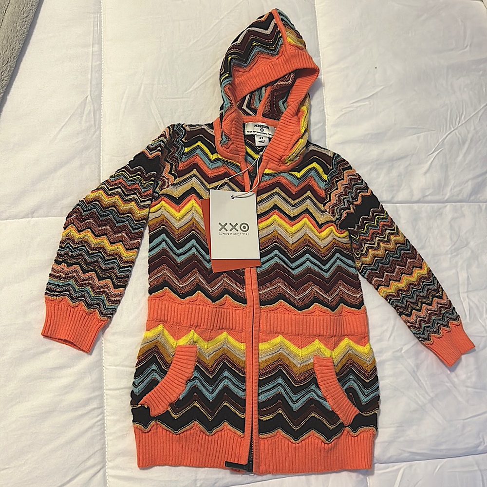 Missoni for Target 2T Girls Chevron Knit Tunic Hoodie Sweater Jacket